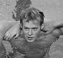 Gunnar Larsson, winner of the 200-metre individual medley and 400-metre individual medley.