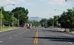 Looking south down Gunnison's Main Street (US-89), June 2005