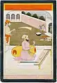Guru Arjun Dev painting from the family workshop of Nainsukh of Guler.
