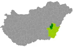 Gyomaendrőd District within Hungary and Békés County.