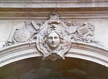 Rococo mascaron in the courtyard of the Hôtel Le Lièvre de la Grange (Rue de Braque no. 4–6), Paris, designed by Victor-Thierry Dailly, 1734-1735