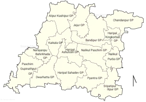 Map of Haripal CD Block.