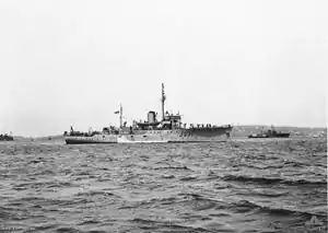 HMAS Bundaberg in Sydney Harbour during 1942