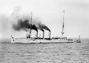 Image 59Portside view of the Challenger-class light cruiser HMAS Encounter (from History of the Royal Australian Navy)