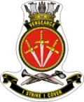 Ship's badge for Vengeance, in the RAN format