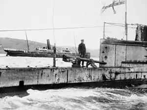 Lt-Cmdr D de B Stocks on deck after a mission  in the Dardanelles, circa. August 1915