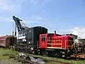 Norfolk Southern (formerly Southern Railway) rail crane and Whitcomb 25-ton diesel switcher.