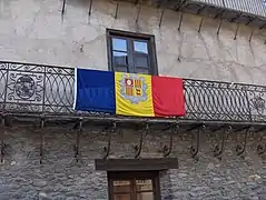 Image 32Andorran flag on a balcony, Ordino (from Andorra)