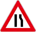 A08-1Narrowing of the road on the right