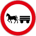 B18Animal towed vehicles not allowed on this road