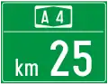 C114Kilometer sign for highways and expressways