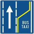 End of lane for buses and taxis