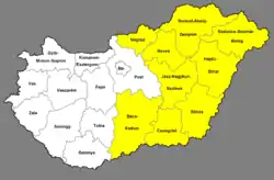 Great Plain and North (NUTS 1) and its constituent counties (NUTS 3)