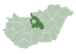 Location of Pest County in Hungary