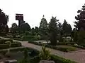 Hadsund Cemetery with the church's bell tower in the background