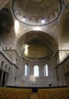 The apse of the church with cross