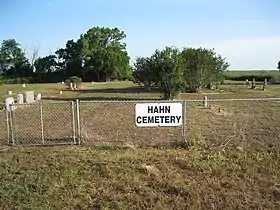 Hahn Cemetery is on FM 2546 to the east of FM 1160.