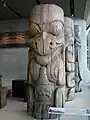 Haida house frontal totem pole