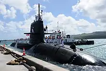 JS Hakuryū at Guam on 12 April 2013.