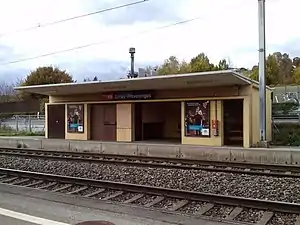 Covered shelter on platform