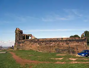 Part of the ruins of Halton Castle in 2006