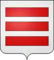 3 hamades—Argent, three hamades gules