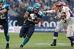 Hamburg on offense against the Frankfurt Galaxy, 2007