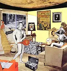 Pop art: Just what is it that makes today's homes so different, so appealing?; by Richard Hamilton; 1956; collage; 26 × 26 cm; Kunsthalle Tübingen (Tübingen, Germany)