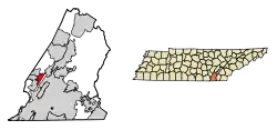 Location of Walden in Hamilton County, Tennessee.
