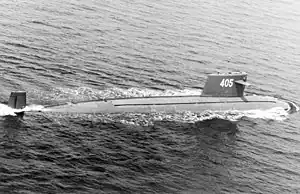 The Han-class nuclear submarine offered by China. Rejection by Navy due to their noise control issues despite being cheaper than Ming.: 75 