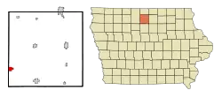 Location of Corwith, Iowa