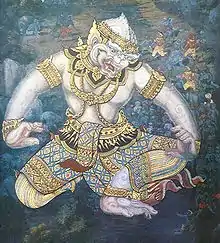 Hanuman, mural painting, Wat Phra Kaeo, Bangkok