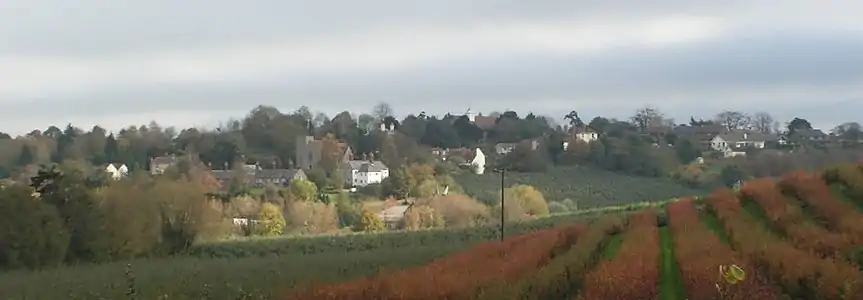 Harbledown across the orchards which surround it