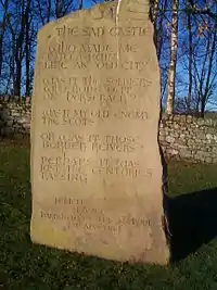 Child's poem about the castle set in stone