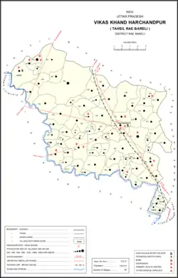 Map of Harchandpur CD block