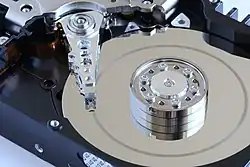 Image 15A head crash on a modern hard disk drive