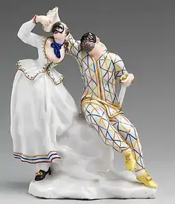 Harlequin and Columbine, c. 1745