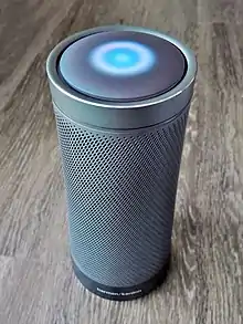 The Harman Kardon INVOKE smart speaker in graphite