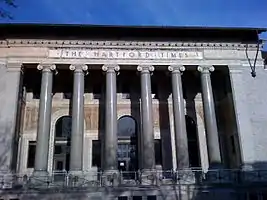 The Hartford Times Building with columns salvaged from the church