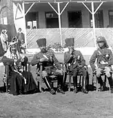 King Ghazi of Iraq with his father King Faisal I and uncle King Abdullah I of Transjordan