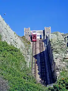 Image 85Credit: Ian DunsterLooking up at the East Hill Cliff Railway in Hastings, the steepest funicular railway in the country.

More about East Hill Cliff Railway...
 (from Portal:East Sussex/Selected pictures)