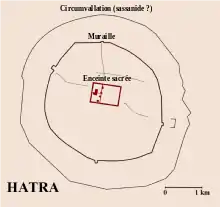 The plan of Hatra. Note the vast contravallation.