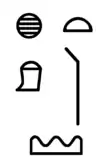 Throw stick as determinative for "Foreign Land", (with "mountain terrain" hieroglyph)