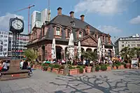 The former guard-house with a café (front side)