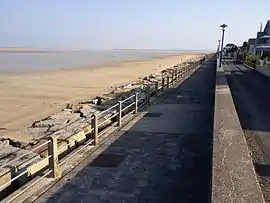 The dam of Hauteville-sur-Mer Beach, a 1.7km long promenade