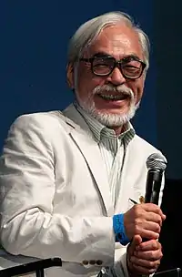 Photo of Hayao Miyazaki in 2009.