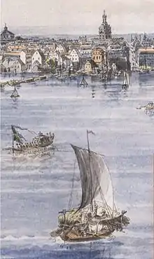 Hayboat coming into Stockholm: detail. 1780s