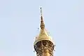 A closeup of Shwedagon Pagoda's hti