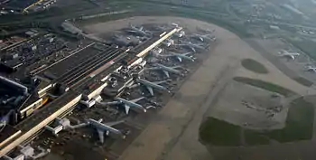 Image 29Planes waiting at Heathrow Airport's Terminal 4.