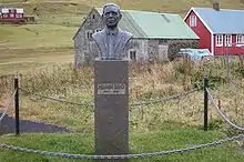 Heðin Brú (Hans Jacob Jacobsen) memorial bust.